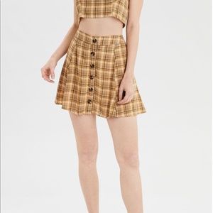 American Eagle plaid button skirt